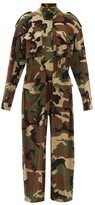Oversized Camouflage-print Jersey Jumpsuit - Camouflage