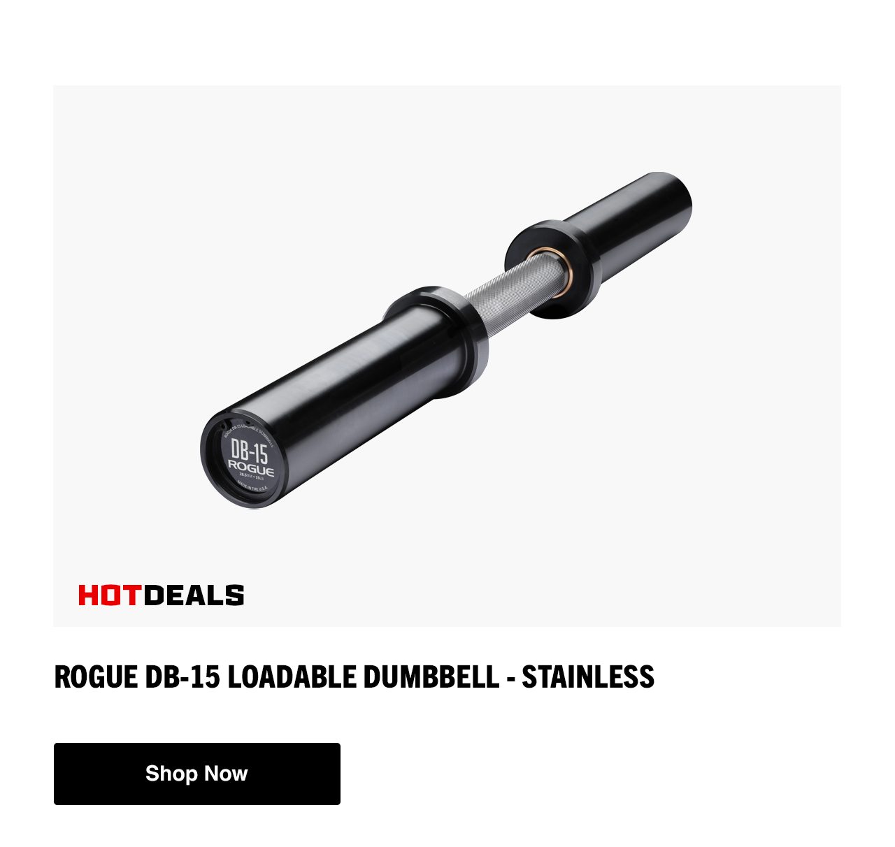 Rogue DB-15 Loadable Dumbbell - Stainless