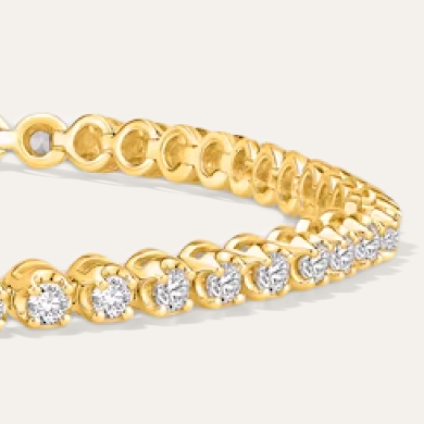 Lab-Created Diamonds by KAY Tennis Bracelet 3 ct tw 14K Yellow Gold 7''