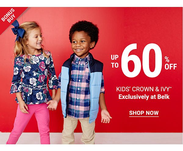 Bonus Buy - Up to 60% off Kids' Crown & Ivy - Shop Now