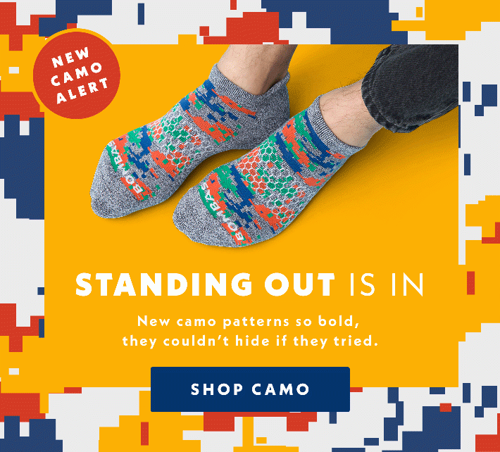 Standing Out Is In. New camo patterns so bold they couldn't hide if they tried.