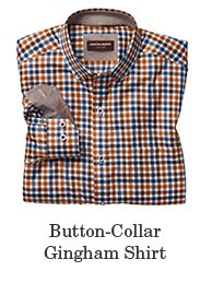 Button-Collar Gingham Shirt