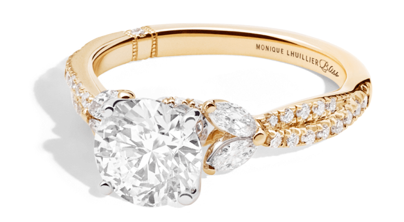 Monique Lhuillier Bliss Round-Cut Lab-Grown Diamond Engagement Ring 2 ct tw 18K Yellow Gold