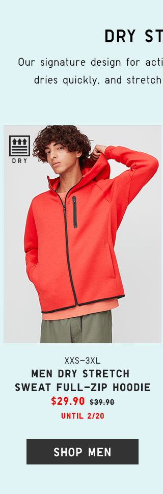 BODY2 PDP1 - MEN DRY STRETCH SWEAT FULL-ZIP HOODIE