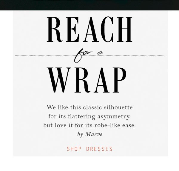 Shop wrap dresses.