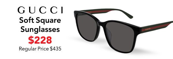 Gucci GG0417SK Soft Square Sunglasses, Black Frames, 56mm $228 (Regular Price $435)