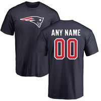 Men's New England Patriots NFL Pro Line Navy Any Name & Number Logo Personalized T-Shirt