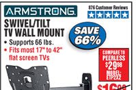  17 in. to 42 in. Swivel/Tilt TV Wall Mount - Small TV 