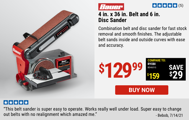 4 In. X 36 In. Belt And 6 In. Disc Sander