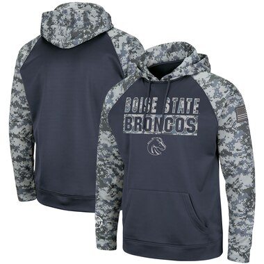Boise State Broncos Colosseum OHT Military Appreciation Digi Camo Raglan Pullover Hoodie - Charcoal/Camo