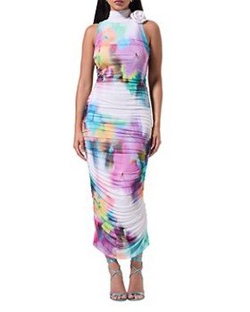 Afrm Fiorella Ruched Maxi Dress