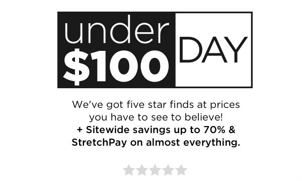 Under $100 Day: find top rated at prices you won’t believe!