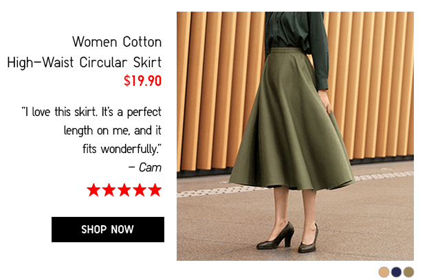 WOMEN COTTON HIGH-WAIST CIRCULAR SKIRT $29.90 - SHOP NOW