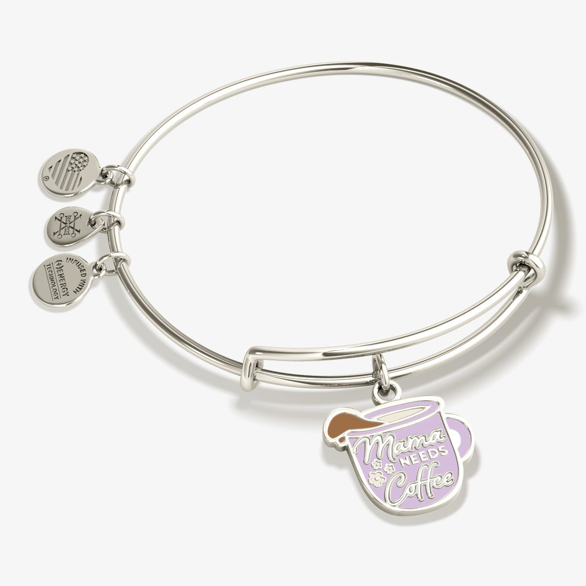 'Mama Needs Coffee' Charm Bangle Bracelet