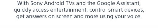With Sony Android TVs and the Google Assistant, quickly access entertainment, control smart devices, get answers on screen and more using your voice.