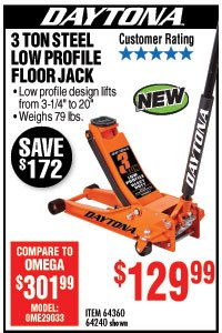 3 ton Steel Heavy Duty Low Profile Floor Jack with Rapid Pump