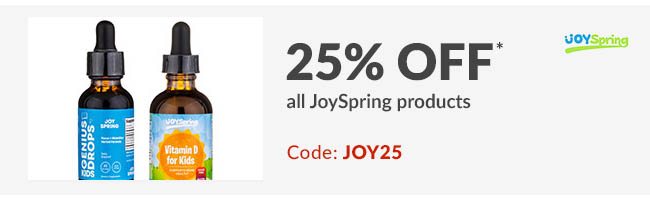 25% off* all JoySpring products