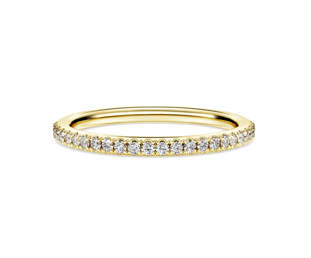 Eternity band ring, Lab-grown diamonds 0.2 ct tw, Round cut, 14K yellow gold