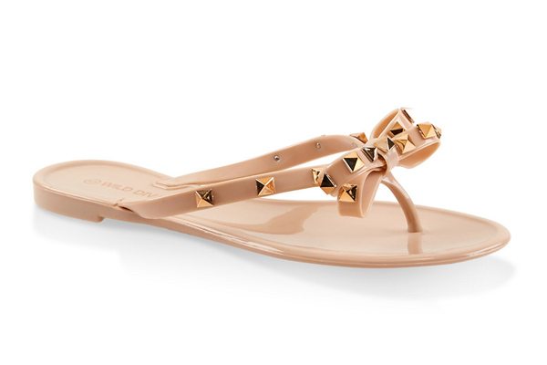 Studded Bow Jelly Flip Flops