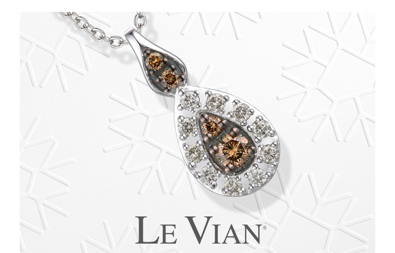 Le Vian Diamond Teardrop Necklace 1/6 ct tw 14K Vanilla Gold 19''