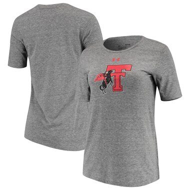 Texas Tech Red Raiders Under Armour Women's Tri-Blend Vault T-Shirt – Heathered Gray