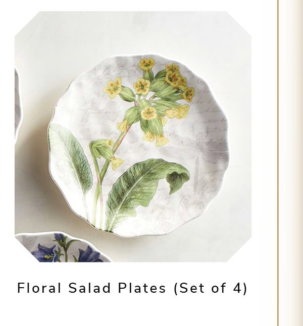 Pier 1 Yellow Floral Salad Plates, Set of 4 | SHOP NOW