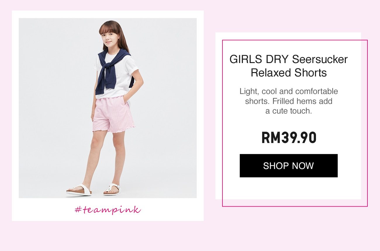 GIRLS DRY Seersucker Relaxed Shorts