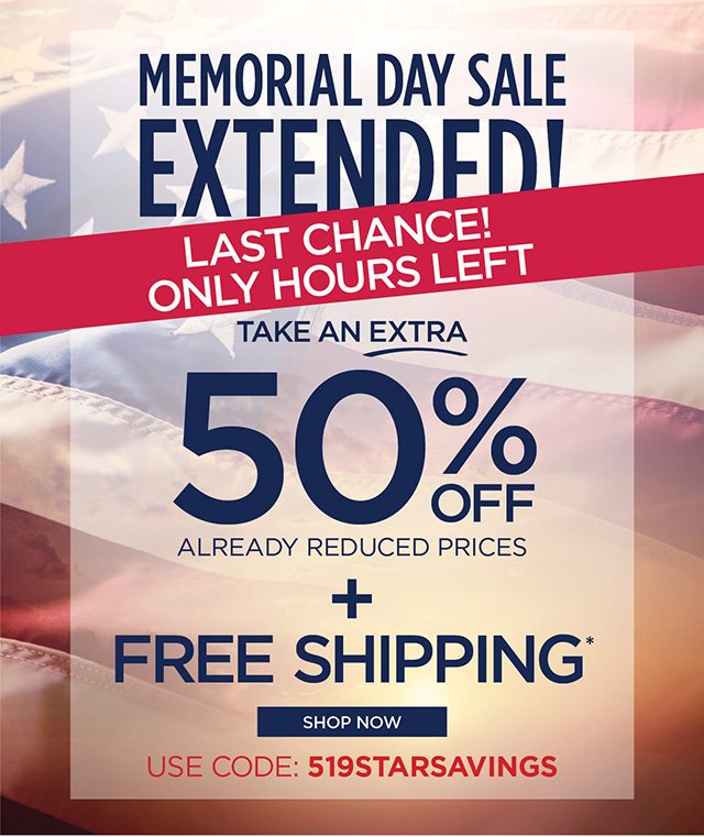 Memorial Day Sale Extended - Last chance! use code: 519STARSAVINGS