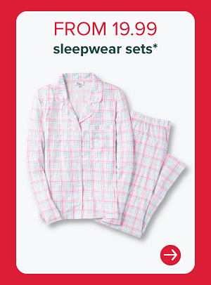 A women's pajama set. From 19.99 sleepwear sets.