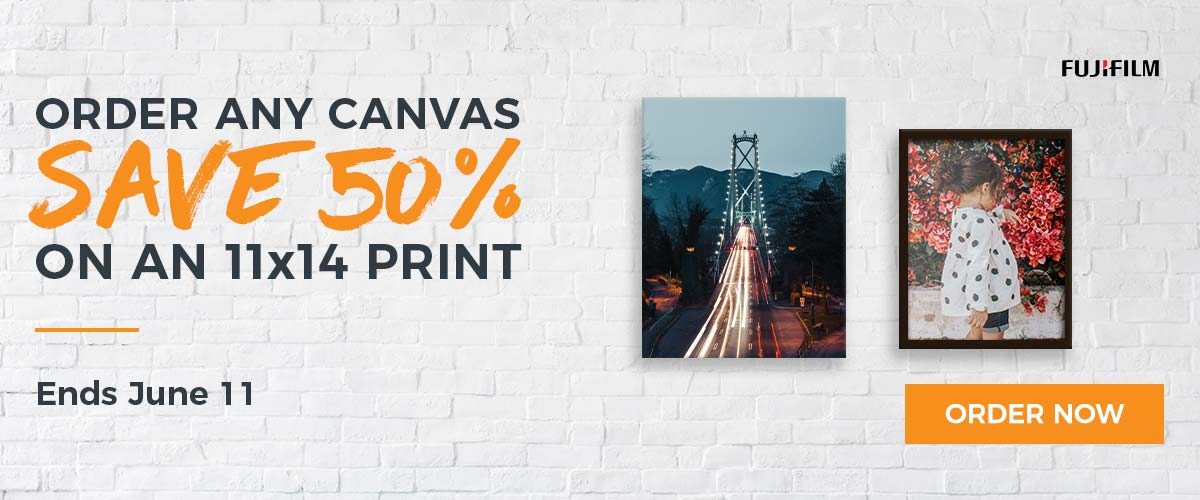 Order any Canvas, Save 50% on an 11x14 inch print - Ends June 11