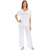 Smocked & Embroidered Knit Pjs