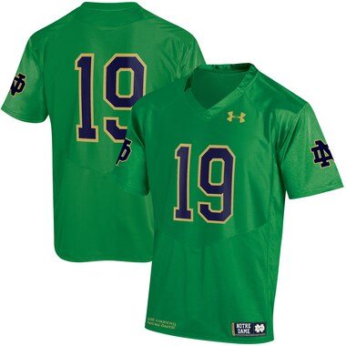 Under Armour #19 Notre Dame Fighting Irish Kelly Green Replica Jersey