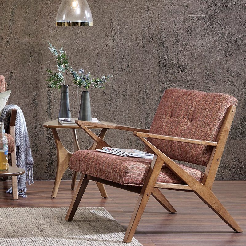 Rocket Mid Century Modern Orange Accent Chair