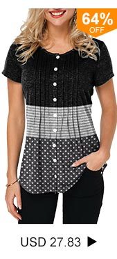 Crinkle Chest Button Up Star Print T Shirt