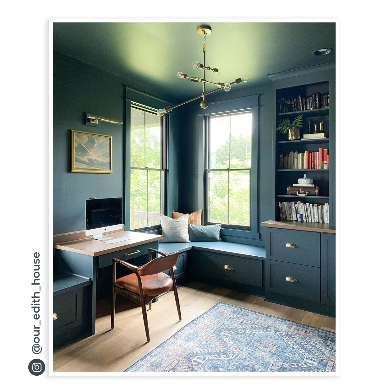 Image of a home office painted by @our_edith_house