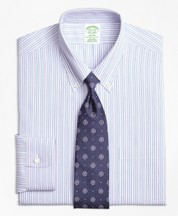 Milano Slim-Fit Dress Shirt, Non-Iron Double Stripe