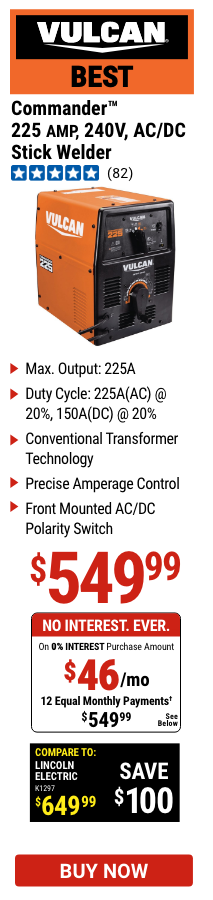 Commander Industrial Stick Welder 225a AC/150A DC
