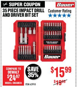 View 35 Pc Impact Drill and Driver Bit Set