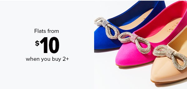 Flats from $10 when you buy 2+