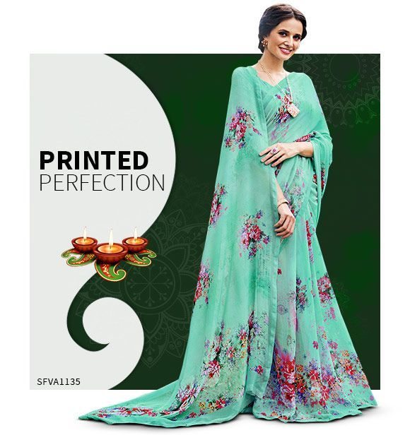 Newest line of Printed Sarees. Shop!