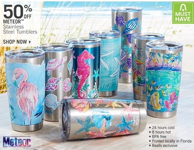 Shop 50% Off Meteor Stainless Steel Tumblers