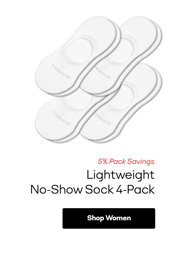 Lightweight No Show Sock 4 Pack. [Shop Women]