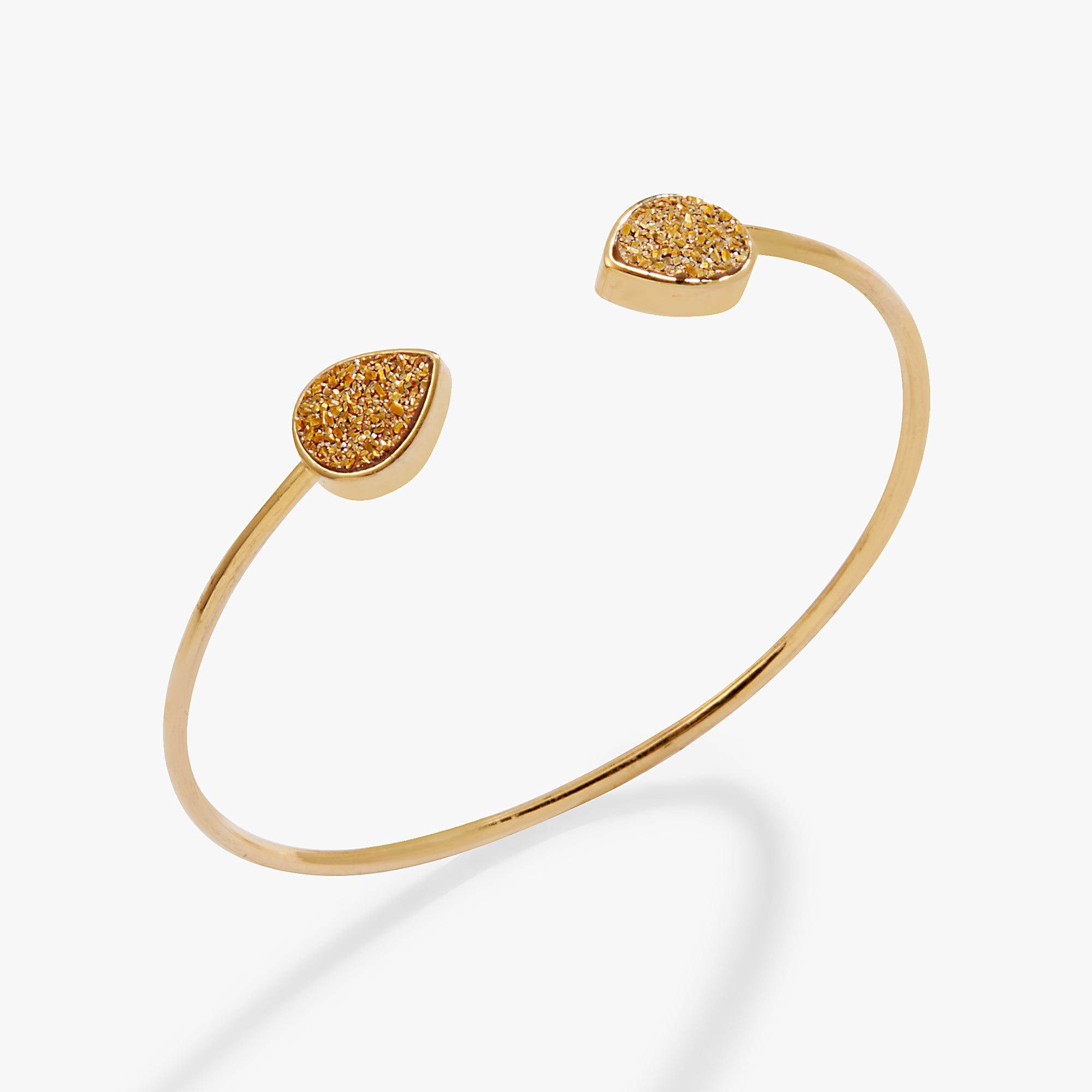 Image of Glitter Druzy Flex Cuff Bracelet, Gold