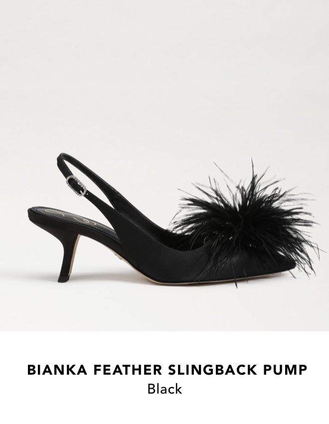 Bianka Feather Slingback Pump (Black)