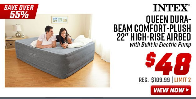 Intex Queen Dura-Beam Comfort-Plush 22” High-Rise Airbed