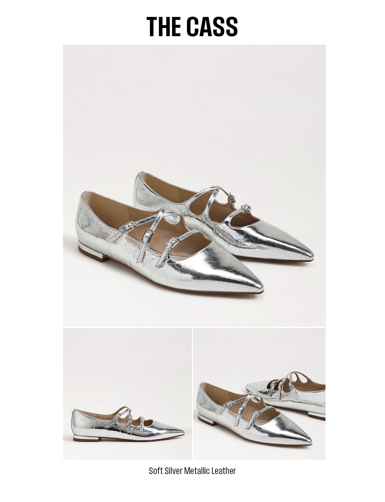 The Cass (soft Silver Metallic Leather)