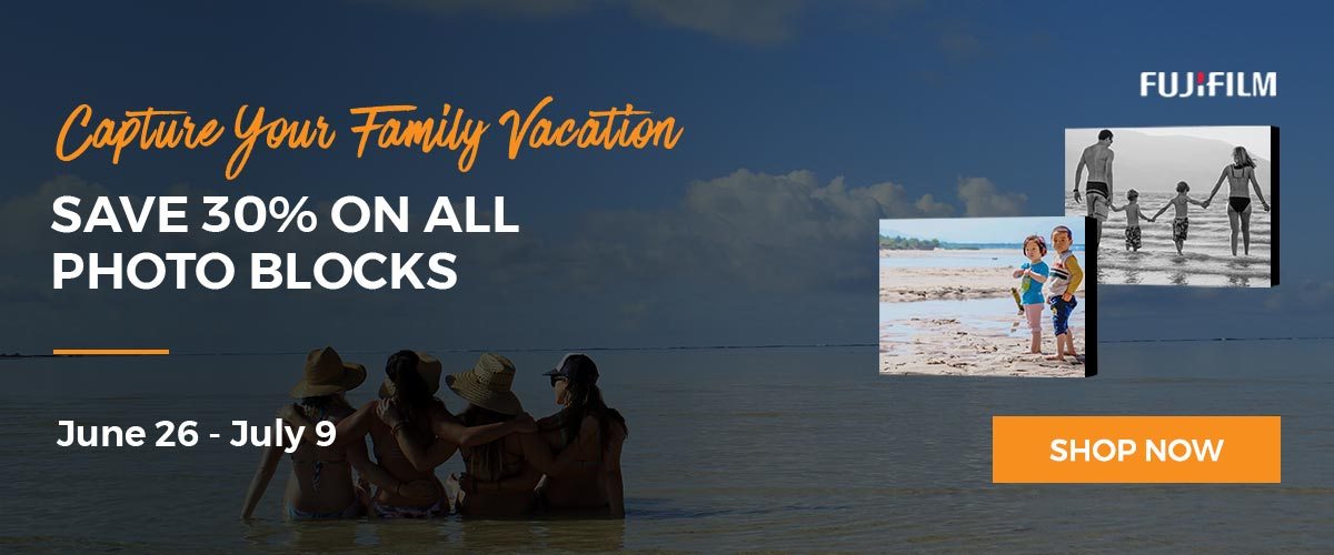 Capture Your Family Vacation! Save 30 Percent on all Photo Blocks