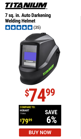 7 sq. in. Auto Darkening Welding Helmet