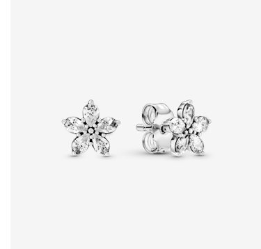 Sparkling Snowflake Stud Earrings