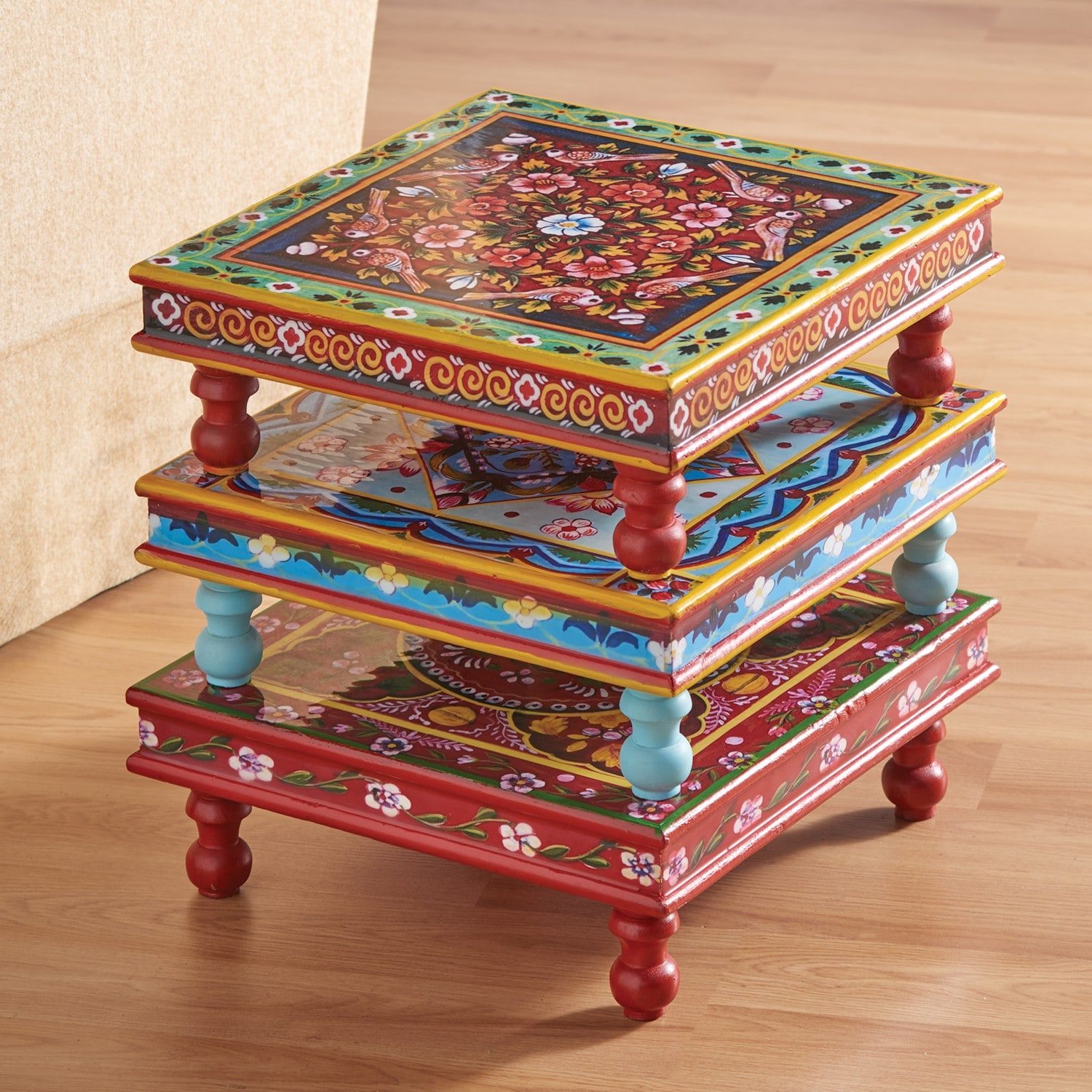 Handpainted Indian Stacking Table